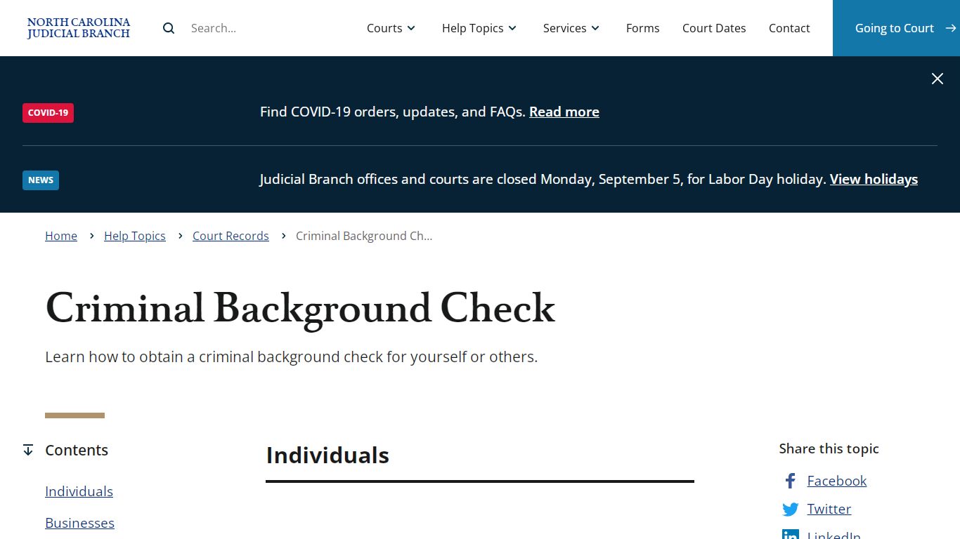 Criminal Background Check | North Carolina Judicial Branch - NCcourts